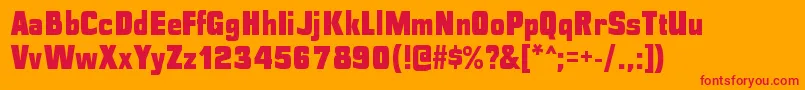 PolyflecblRegular Font – Red Fonts on Orange Background