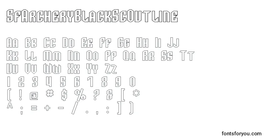 SfArcheryBlackScOutlineフォント–アルファベット、数字、特殊文字