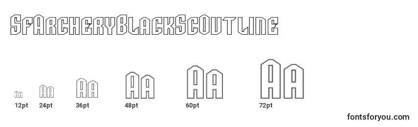Размеры шрифта SfArcheryBlackScOutline