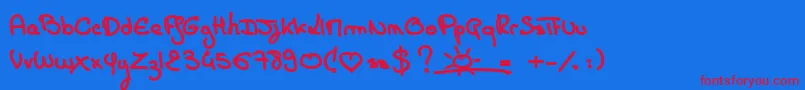 CartePostaleBold Font – Red Fonts on Blue Background