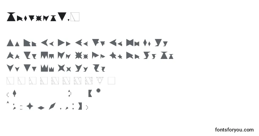 A fonte TrifontV.1 – alfabeto, números, caracteres especiais