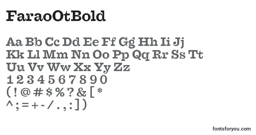 Шрифт FaraoOtBold – алфавит, цифры, специальные символы