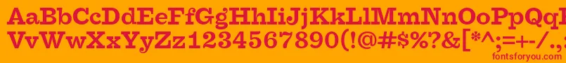 FaraoOtBold Font – Red Fonts on Orange Background