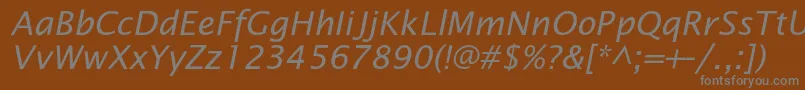 OfficetypesanscItalic Font – Gray Fonts on Brown Background