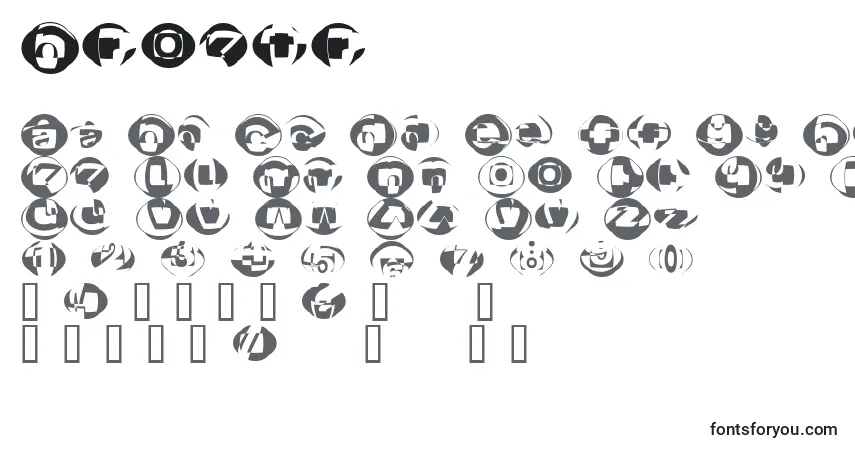 Шрифт Broktr – алфавит, цифры, специальные символы