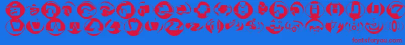Broktr Font – Red Fonts on Blue Background