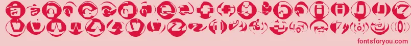 フォントBroktr – ピンクの背景に赤い文字