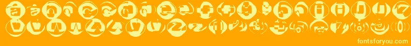 フォントBroktr – オレンジの背景に黄色の文字