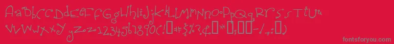 フォントSpidersh – 赤い背景に灰色の文字