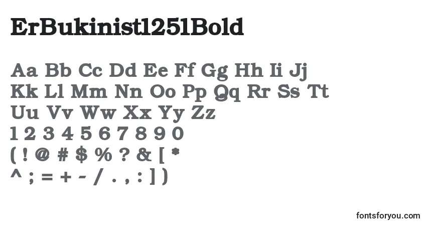 Шрифт ErBukinist1251Bold – алфавит, цифры, специальные символы
