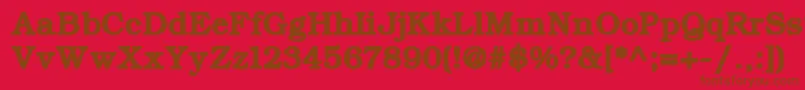 フォントErBukinist1251Bold – 赤い背景に茶色の文字