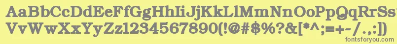 Czcionka ErBukinist1251Bold – szare czcionki na żółtym tle