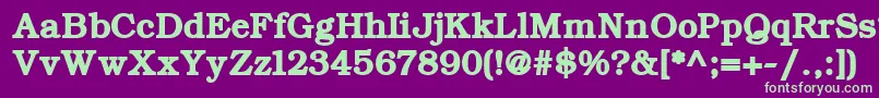 ErBukinist1251Bold-Schriftart – Grüne Schriften auf violettem Hintergrund