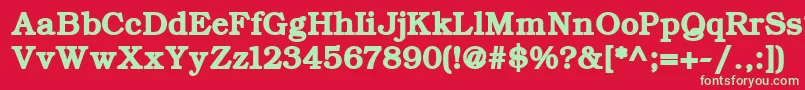 ErBukinist1251Bold Font – Green Fonts on Red Background