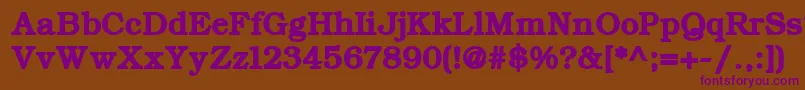 ErBukinist1251Bold-Schriftart – Violette Schriften auf braunem Hintergrund