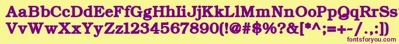 ErBukinist1251Bold-Schriftart – Violette Schriften auf gelbem Hintergrund