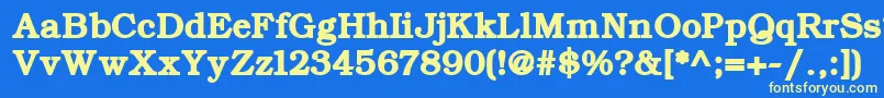 Шрифт ErBukinist1251Bold – жёлтые шрифты на синем фоне