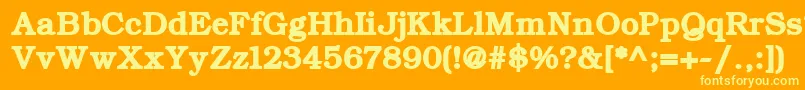 ErBukinist1251Bold-fontti – keltaiset fontit oranssilla taustalla