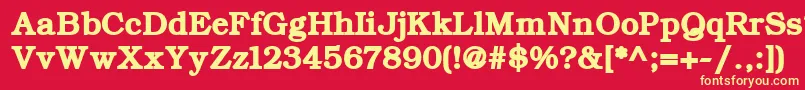 フォントErBukinist1251Bold – 黄色の文字、赤い背景