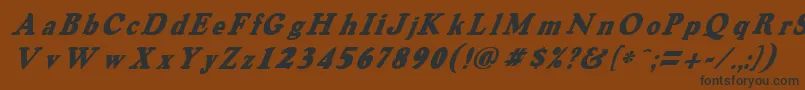 OswaldgreyItalic-fontti – mustat fontit ruskealla taustalla