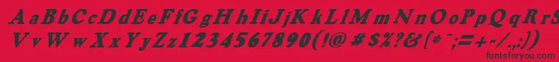 フォントOswaldgreyItalic – 赤い背景に黒い文字