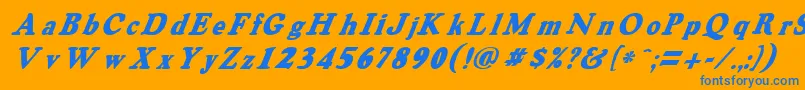 OswaldgreyItalic Font – Blue Fonts on Orange Background