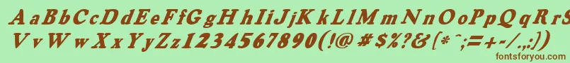 Fonte OswaldgreyItalic – fontes marrons em um fundo verde