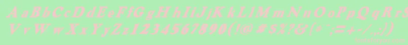 Police OswaldgreyItalic – polices roses sur fond vert