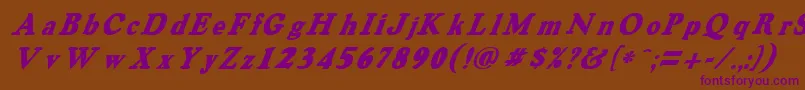 OswaldgreyItalic-fontti – violetit fontit ruskealla taustalla