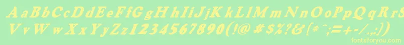 OswaldgreyItalic Font – Yellow Fonts on Green Background