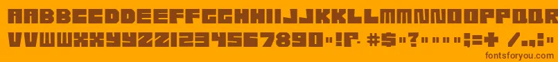 フォントEtcher04i – オレンジの背景に茶色のフォント