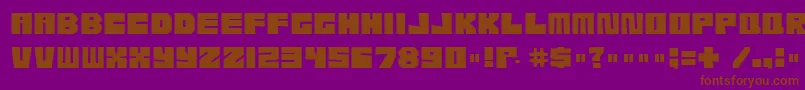 Etcher04i Font – Brown Fonts on Purple Background