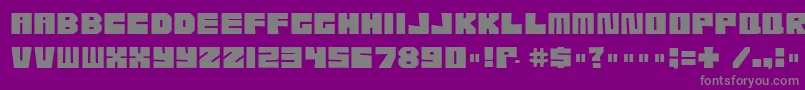 フォントEtcher04i – 紫の背景に灰色の文字