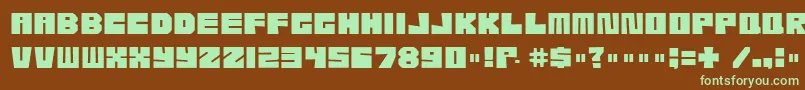Etcher04i-fontti – vihreät fontit ruskealla taustalla