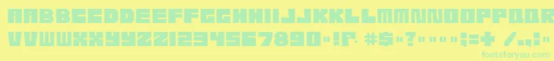 Etcher04i Font – Green Fonts on Yellow Background