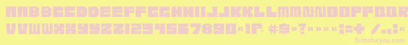 Etcher04i-fontti – vaaleanpunaiset fontit keltaisella taustalla