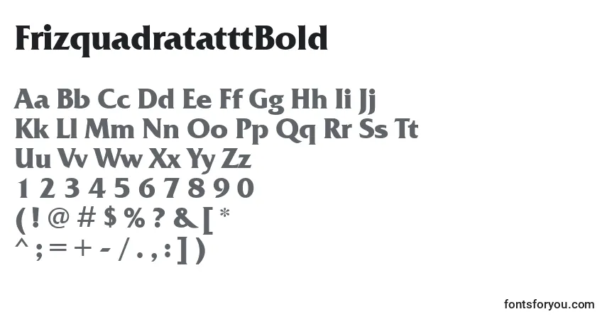 Czcionka FrizquadratatttBold – alfabet, cyfry, specjalne znaki