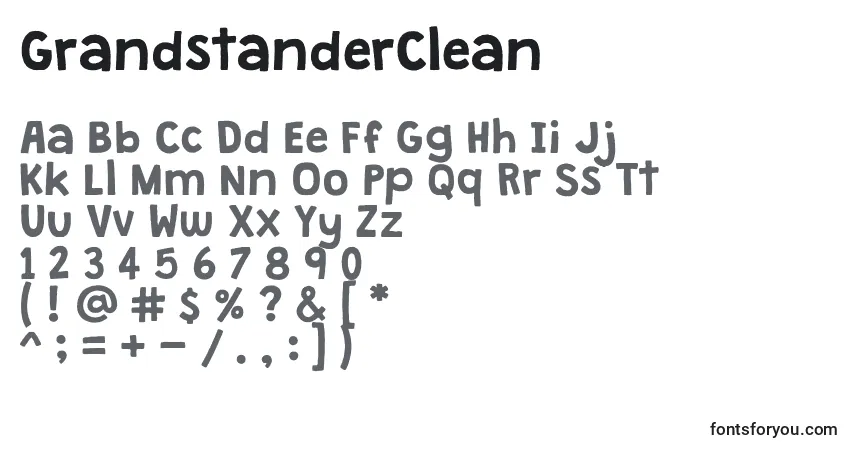 Шрифт GrandstanderClean – алфавит, цифры, специальные символы