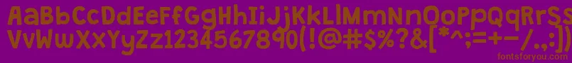 GrandstanderClean-Schriftart – Braune Schriften auf violettem Hintergrund