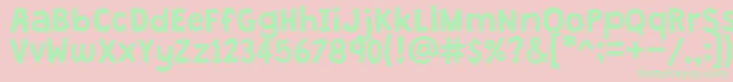 Czcionka GrandstanderClean – zielone czcionki na różowym tle
