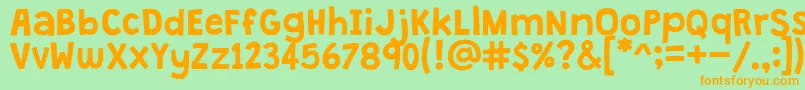 GrandstanderClean Font – Orange Fonts on Green Background