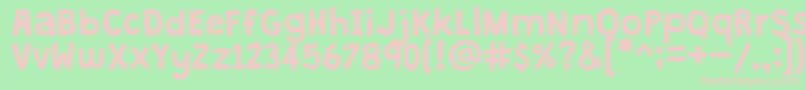 フォントGrandstanderClean – 緑の背景にピンクのフォント