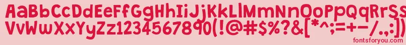 フォントGrandstanderClean – ピンクの背景に赤い文字