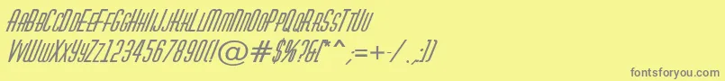 フォントHuxleycapsBolditalic – 黄色の背景に灰色の文字