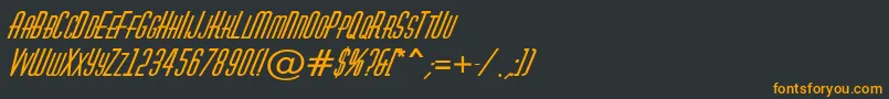 フォントHuxleycapsBolditalic – 黒い背景にオレンジの文字