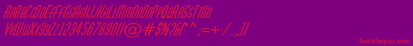 HuxleycapsBolditalic-Schriftart – Rote Schriften auf violettem Hintergrund