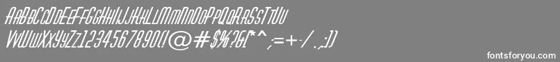 フォントHuxleycapsBolditalic – 灰色の背景に白い文字