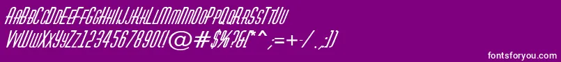 フォントHuxleycapsBolditalic – 紫の背景に白い文字