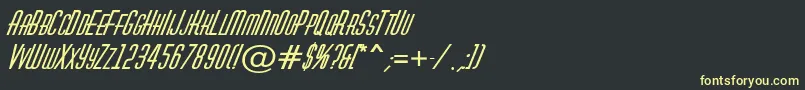 フォントHuxleycapsBolditalic – 黒い背景に黄色の文字