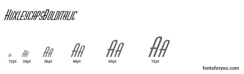 HuxleycapsBolditalic Font Sizes